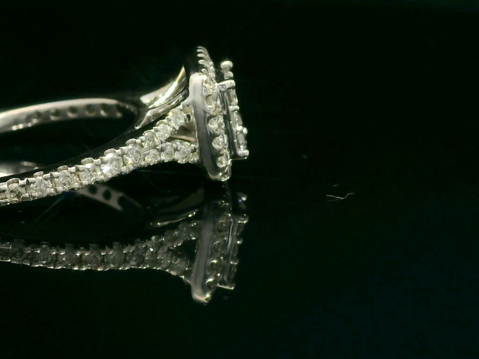 Thumbnail: Round Brilliant Diamond Cluster Square Halo Engagement Ring in White Gold