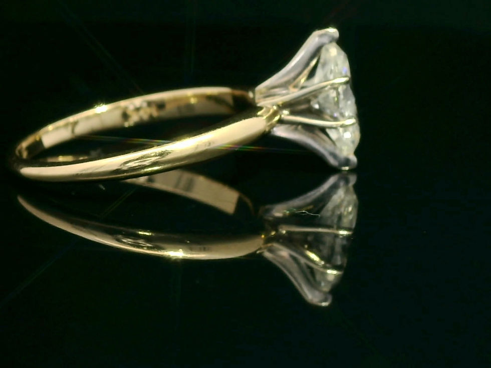 Thumbnail: Solitaire Marquise Brilliant Cut Diamond Ring in Yellow Gold