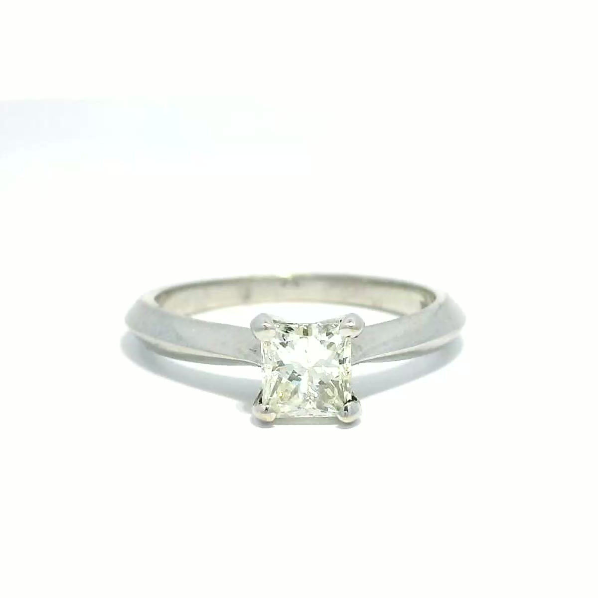 White Gold Princess-Cut Diamond Solitaire Engagement Ring