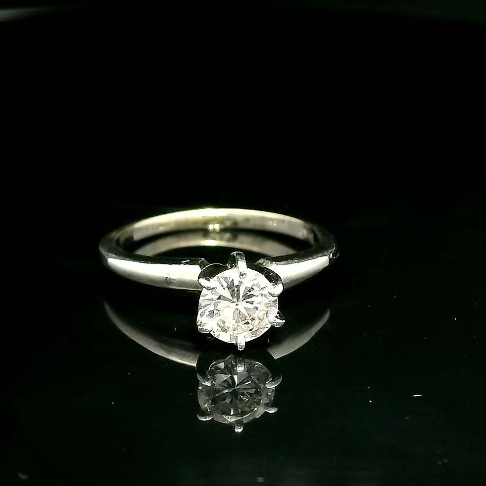 Thumbnail: Round Brilliant-Cut Diamond Solitaire Ring in White Gold