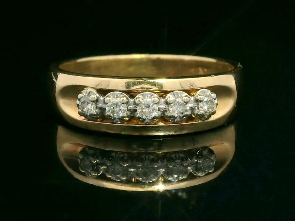 Thumbnail: Five-Stone Round Brilliant Diamond Channel Set Band in Yellow Gold