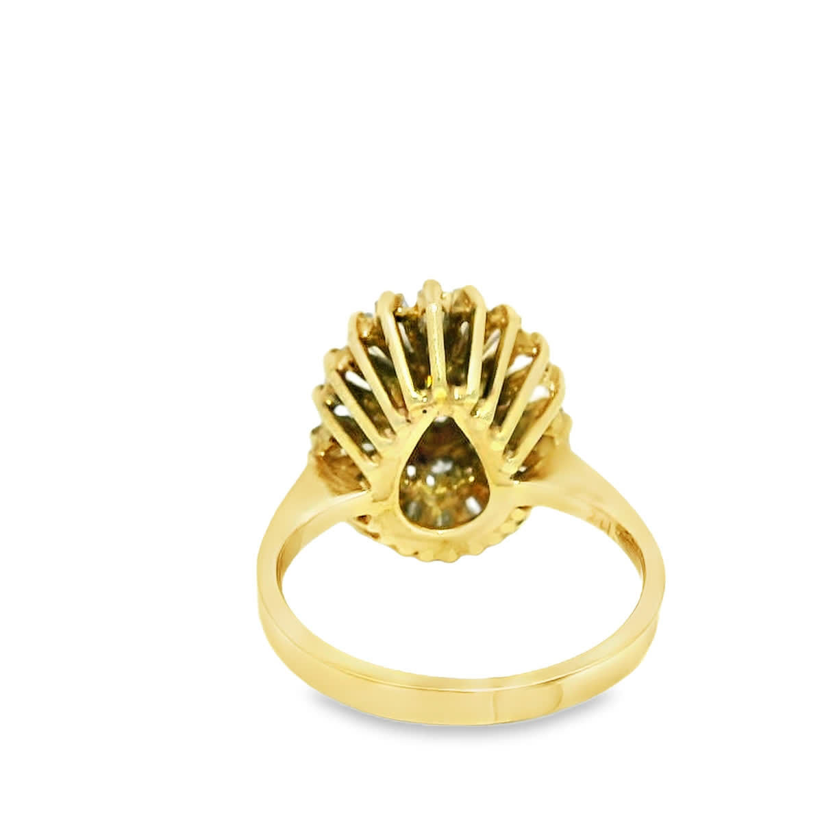 Pear-Cut Diamond Ballerina Cluster Ring in Yellow Gold