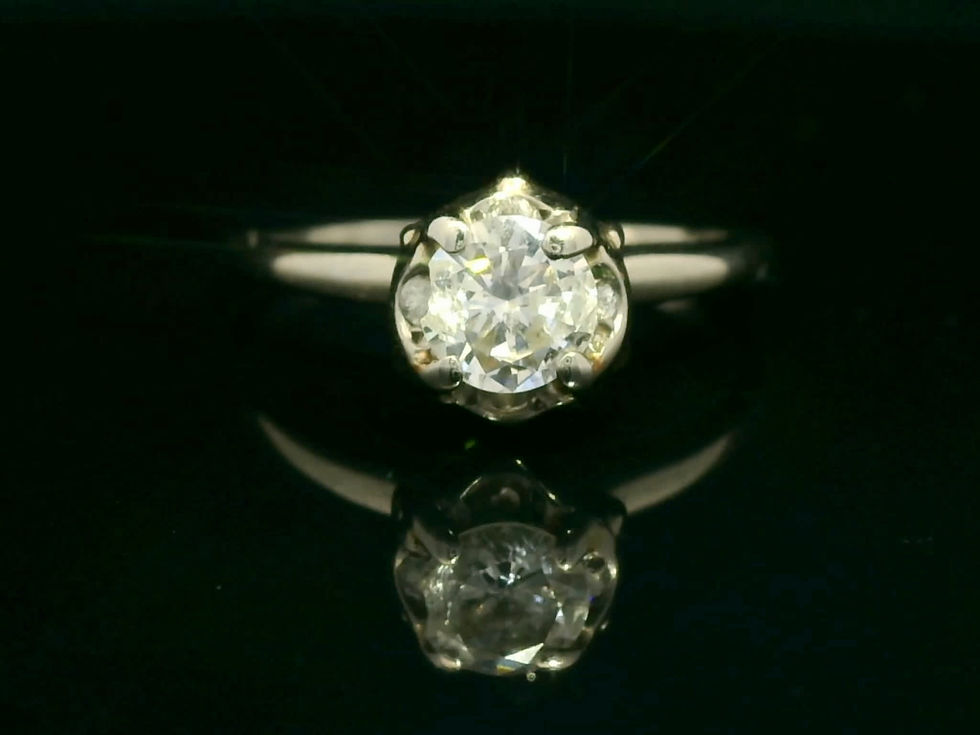 Thumbnail: Round Brilliant Cut Diamond Solitaire Ring in White Gold