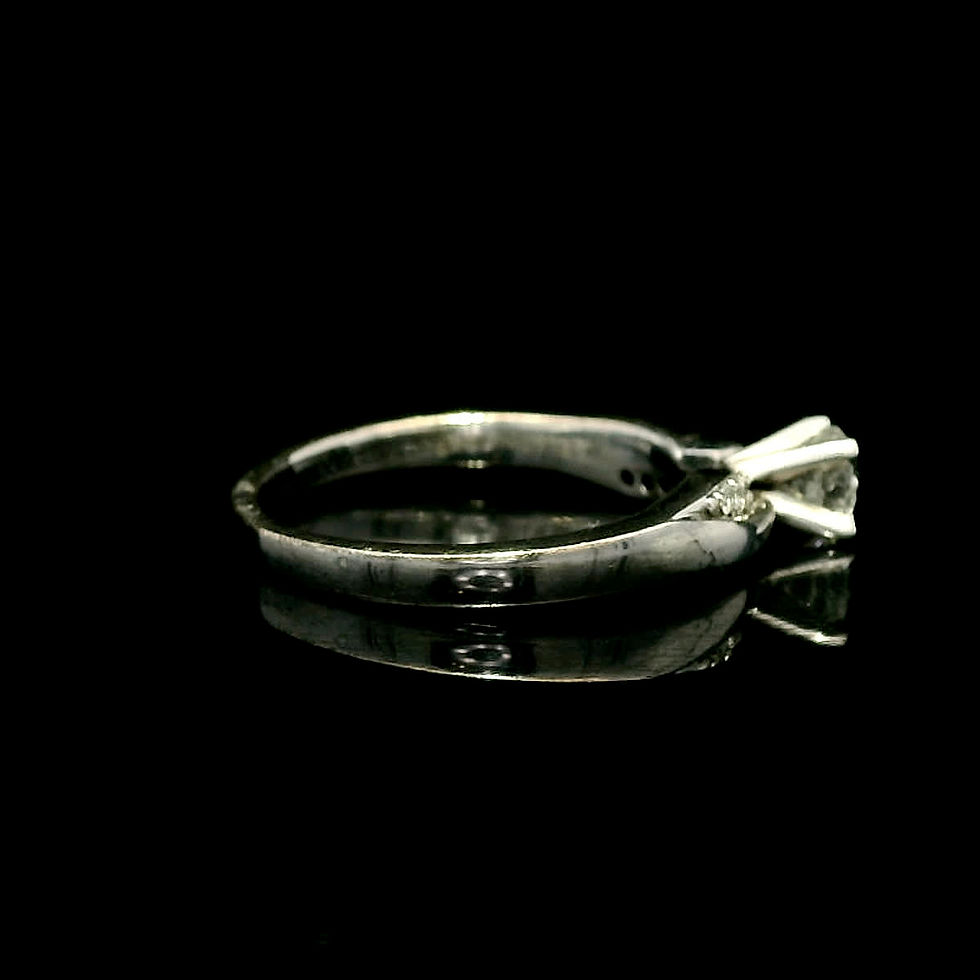 Thumbnail: Round Brilliant Cut Diamond Bypass Engagement Ring in White Gold