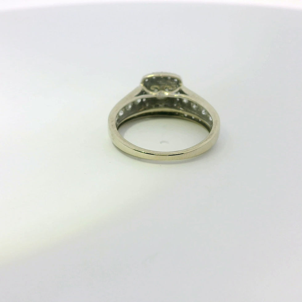 Thumbnail: Round Brilliant Diamond Halo Engagement Ring Set in White Gold