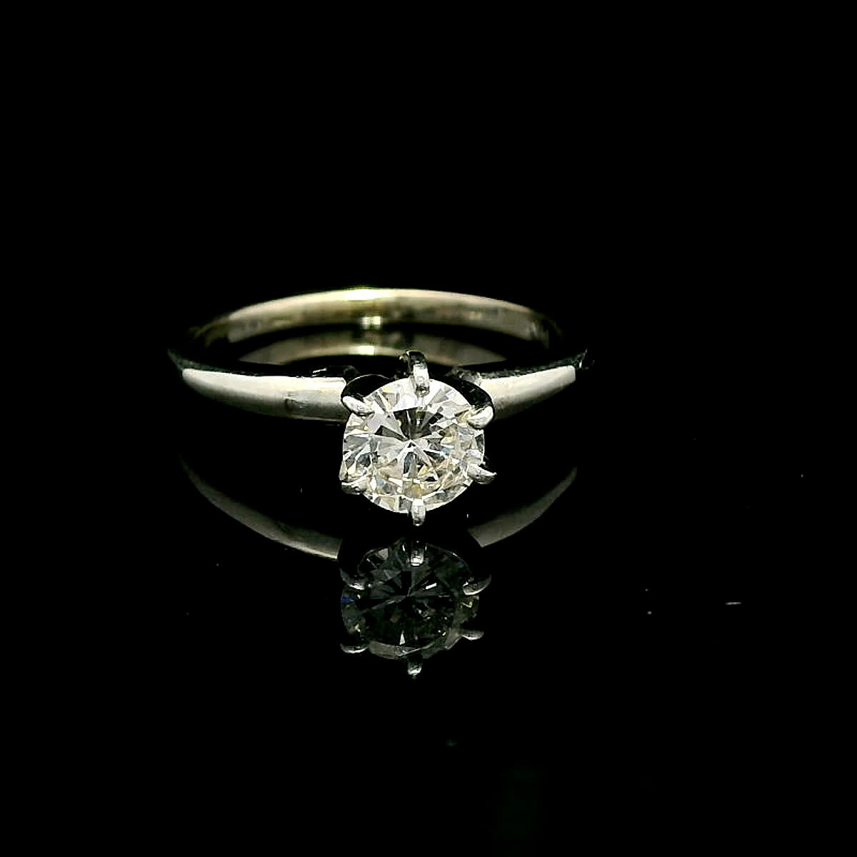 Round Brilliant-Cut Diamond Solitaire Ring in White Gold