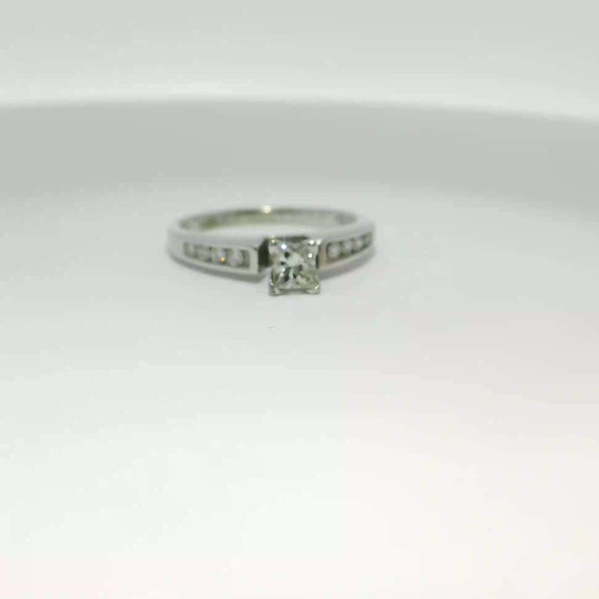 Princess Cut Diamond Channel-Set Engagement Ring in White Gold