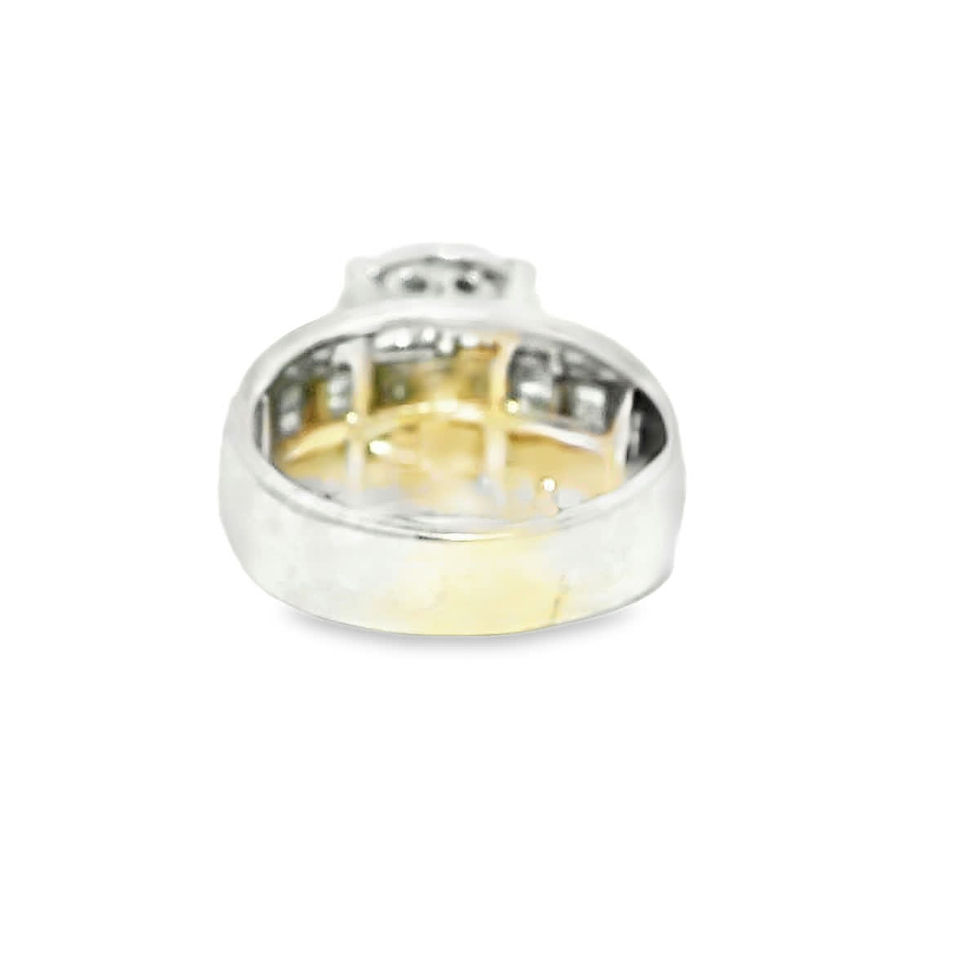 Thumbnail: White Gold Round Brilliant Cut Diamond Cluster Cocktail Ring