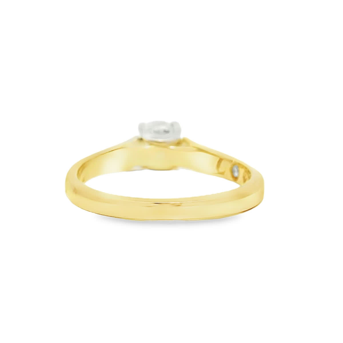 Classic Round Brilliant Diamond Solitaire Ring in Two-Tone Yellow Gold