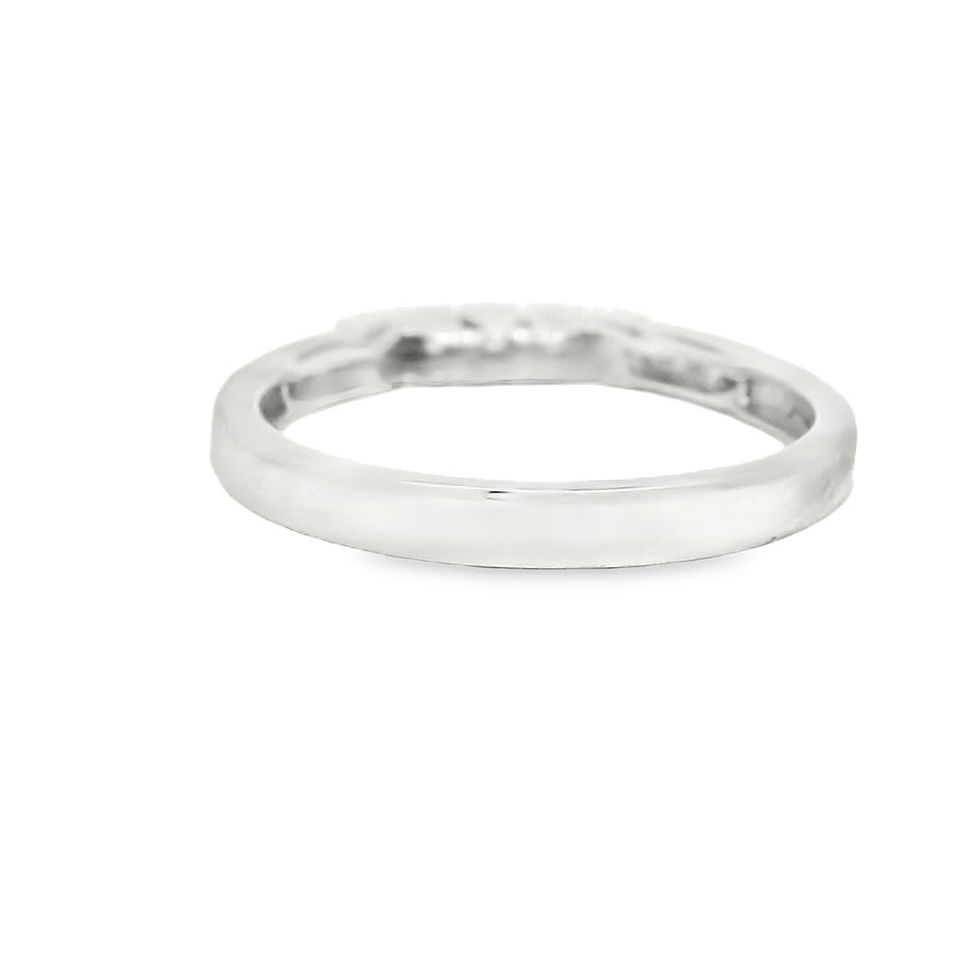 Thumbnail: White Gold Five-Stone Diamond Anniversary Ring with Channel-Set Accents