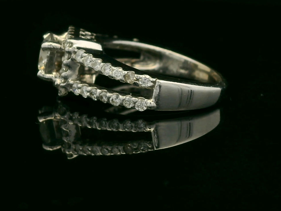 Thumbnail: Round Brilliant Diamond Split-Shank Halo Engagement Ring in White Gold