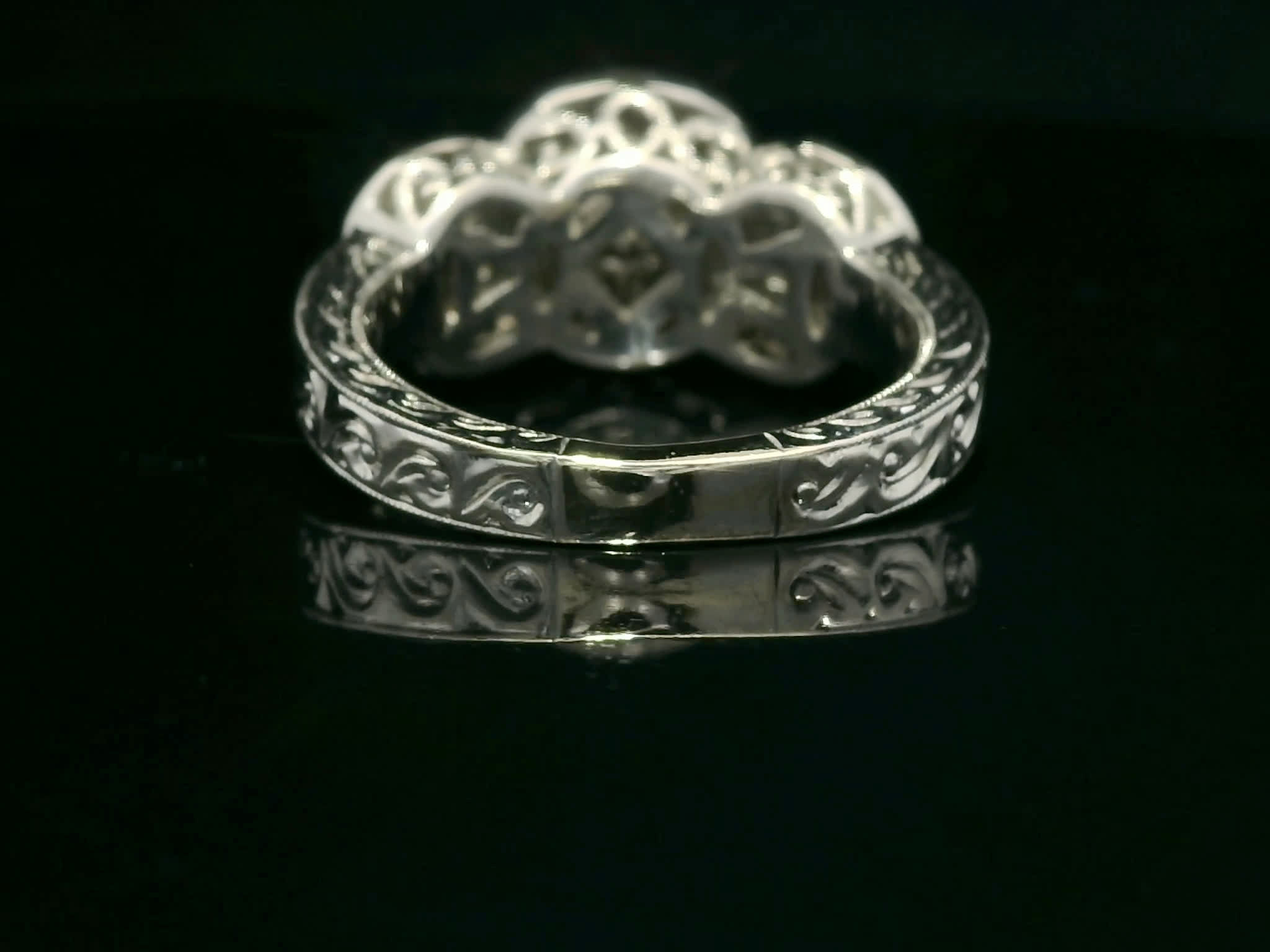 Fancy Brown Diamond and Baguette Three-Stone Halo Cocktail Ring