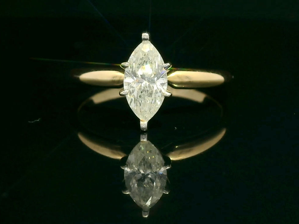 Thumbnail: Solitaire Marquise Brilliant Cut Diamond Ring in Yellow Gold