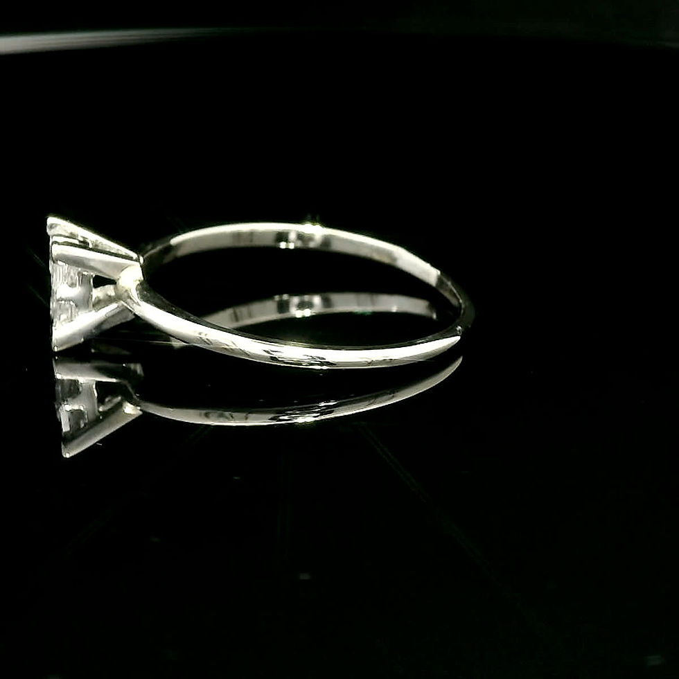 Thumbnail: Princess Cut Diamond Cluster Engagement Ring in White Gold