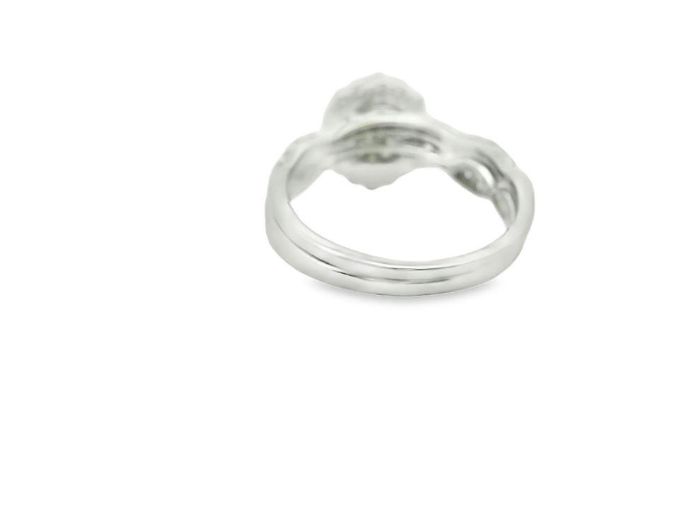 Thumbnail: Oval Cut Diamond Double Halo White Gold Engagement Ring