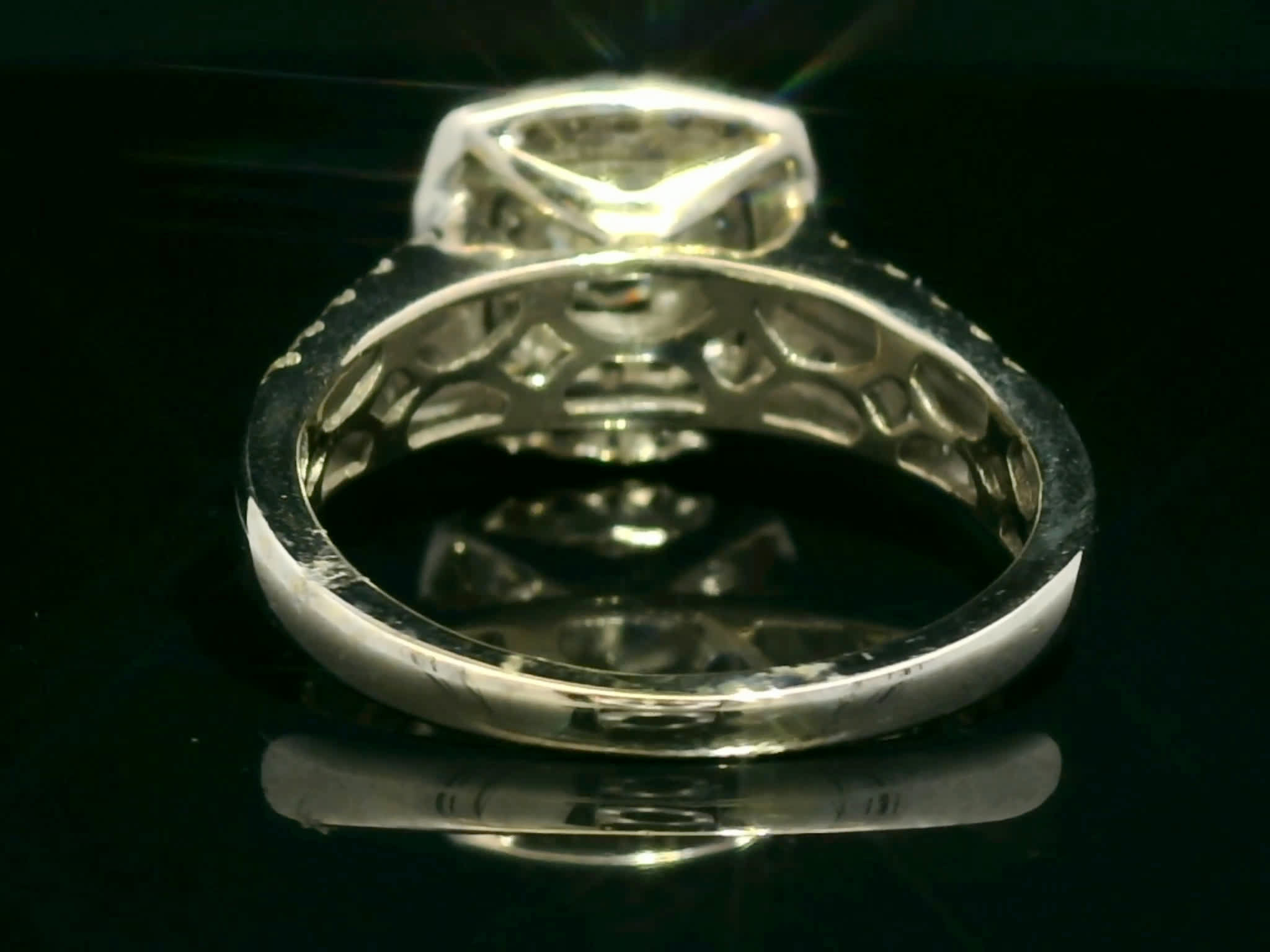 Round Brilliant-Cut Diamond Double Halo Engagement Ring in White Gold