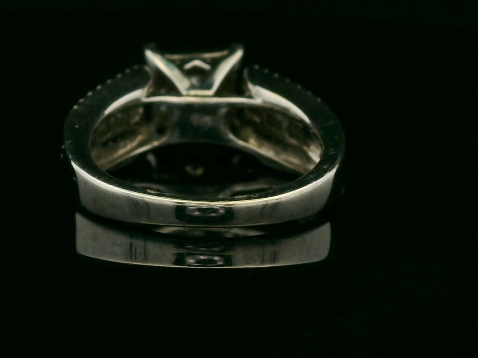 Thumbnail: Princess Cut Diamond Halo Split Shank Engagement Ring in White Gold