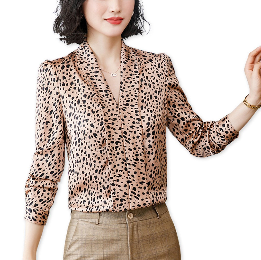 Lenlot Leopard-Print Drape Front Top