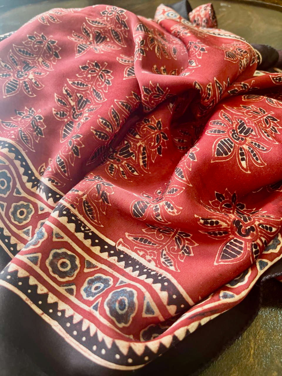 Thumbnail: Maroon Paisley Modal Silk Ajrakh Stole