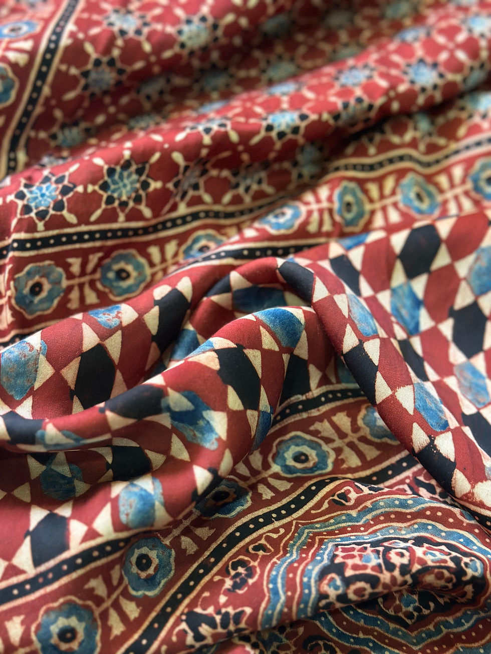 Thumbnail: Sindhu Mosaic Modal Silk Ajrakh Stole