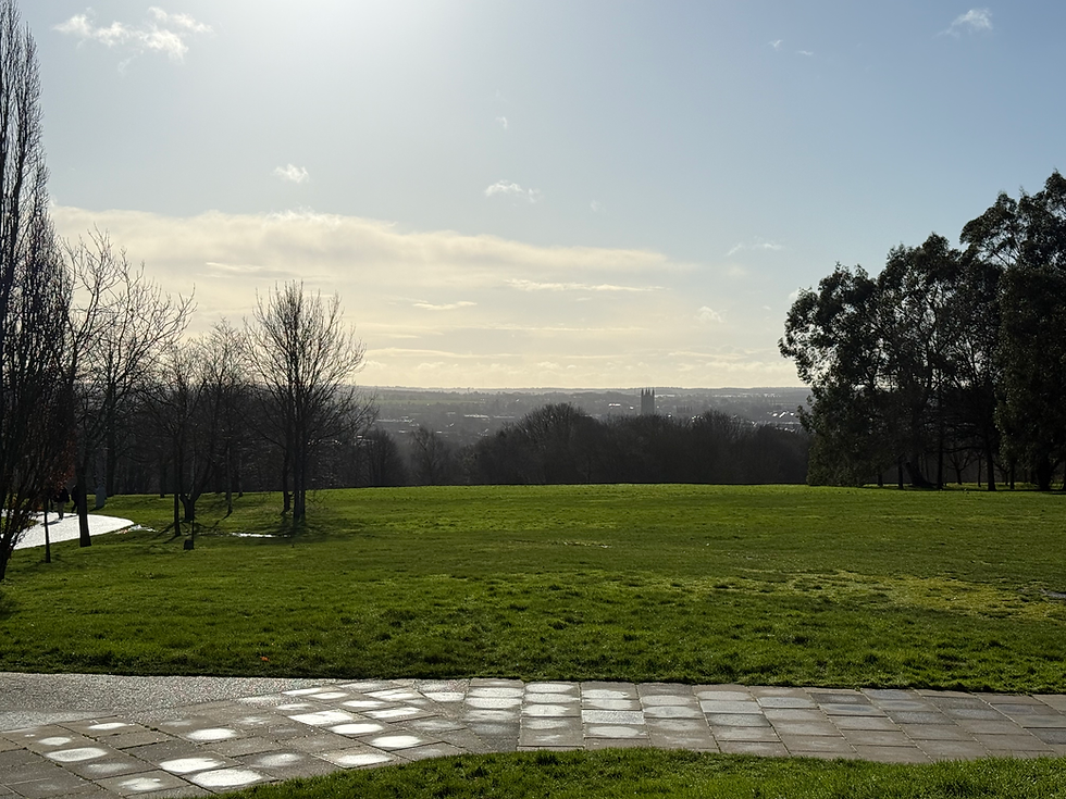 Campus overlooking the cathedral in the distance