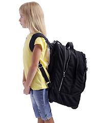 kid with big backpack