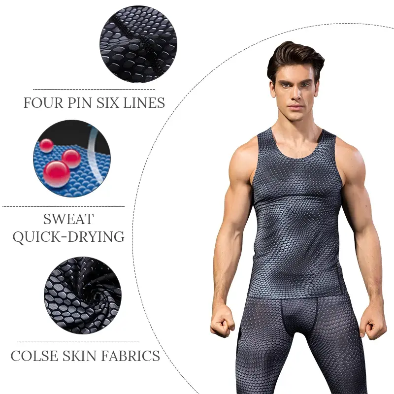 Thumbnail: Sleeveless Gym Clothing Workout Running Vest Sports Shirt Men