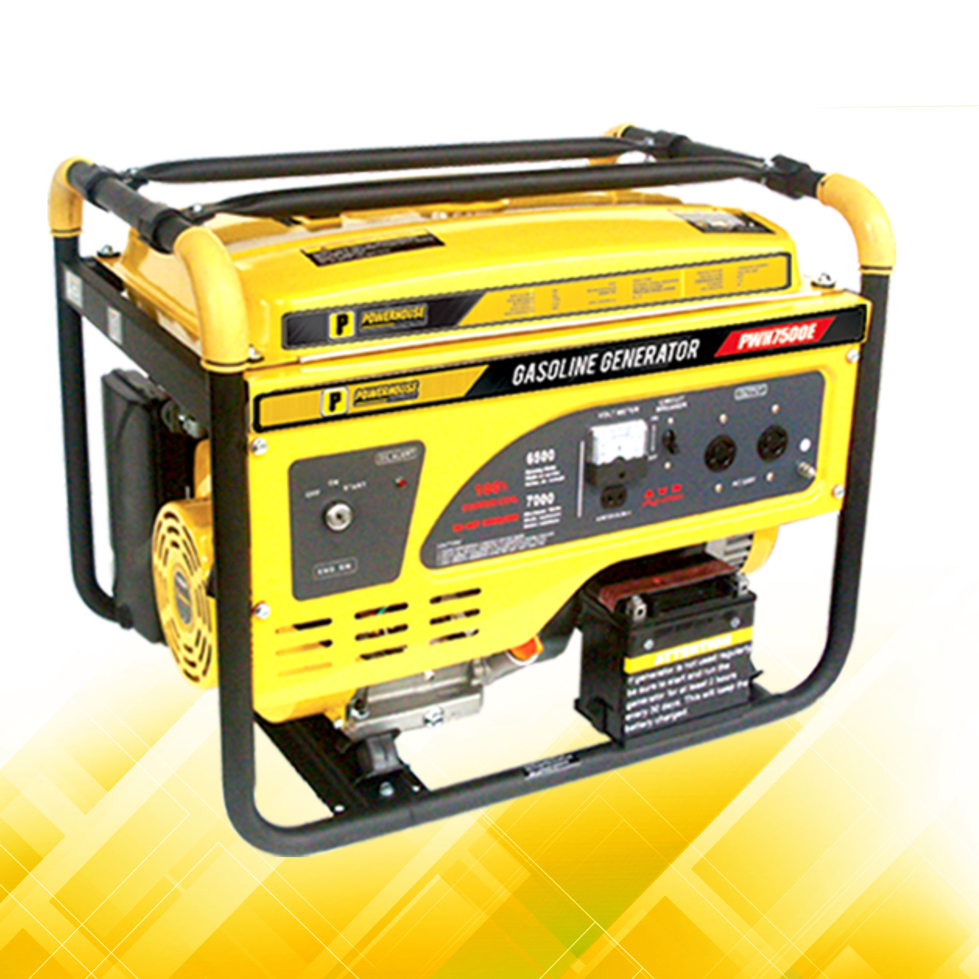 Powerhouse Gasoline Generator w/ Key Electric Start & Battery PWH7500E (100% Cu)