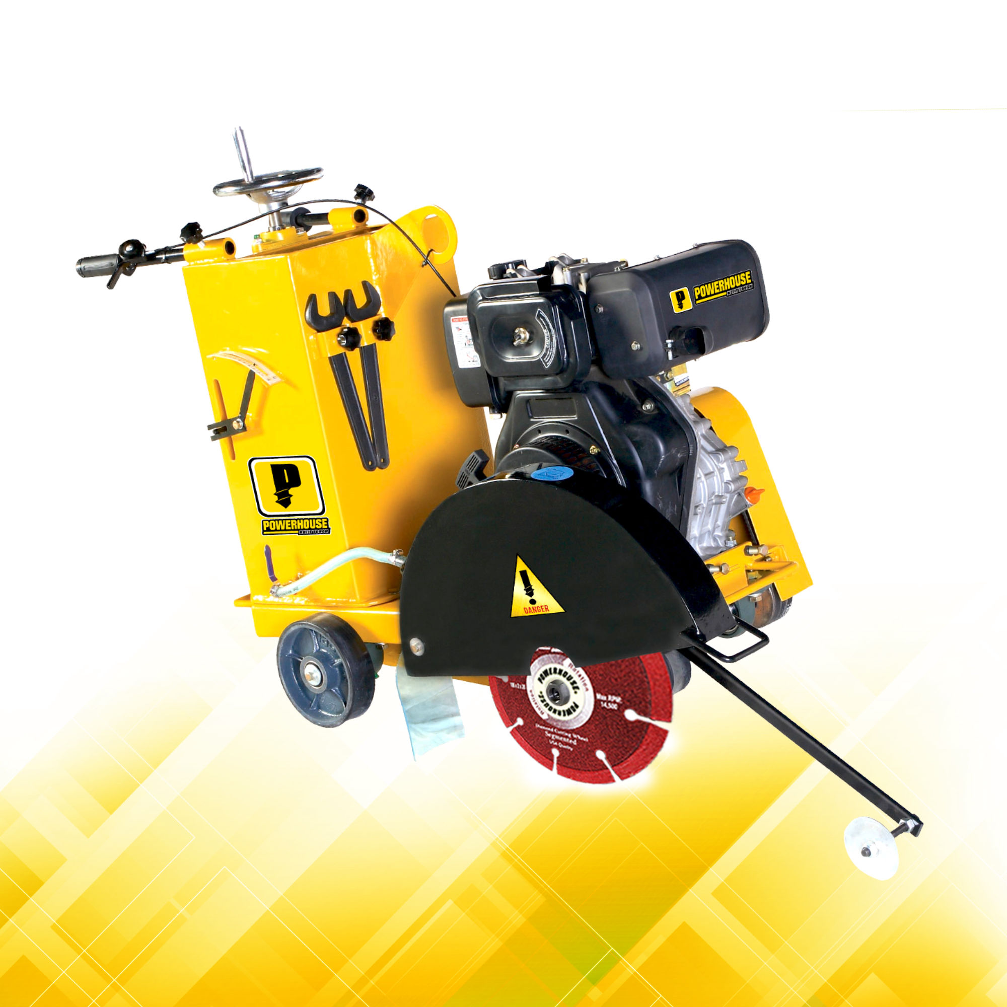 PowerHouse Concrete Cutter w/Electric Start Diesel Engine (PHCC-18"-186FA-12HP)