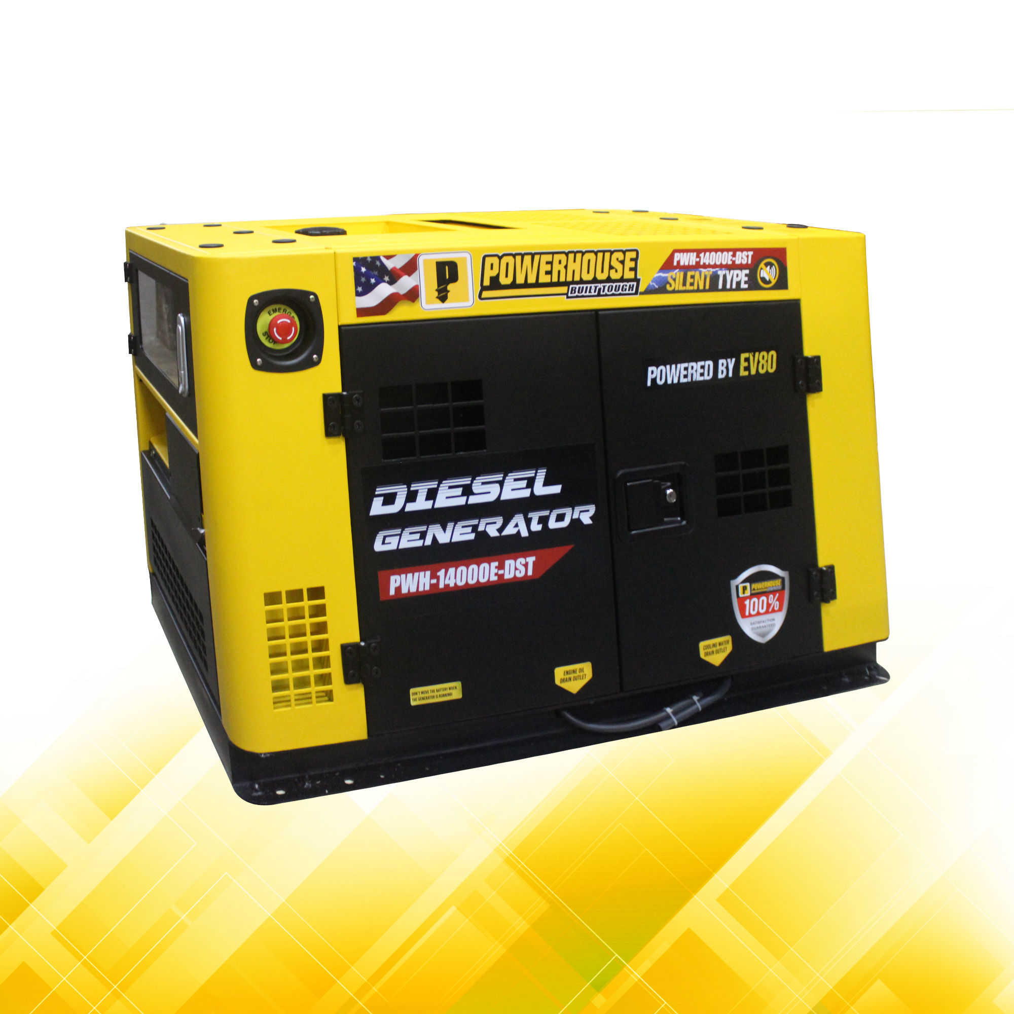 PowerHouse Water Cooled EV80 Diesel Silent Type Generator 12KW (PWH-14000E-DST)