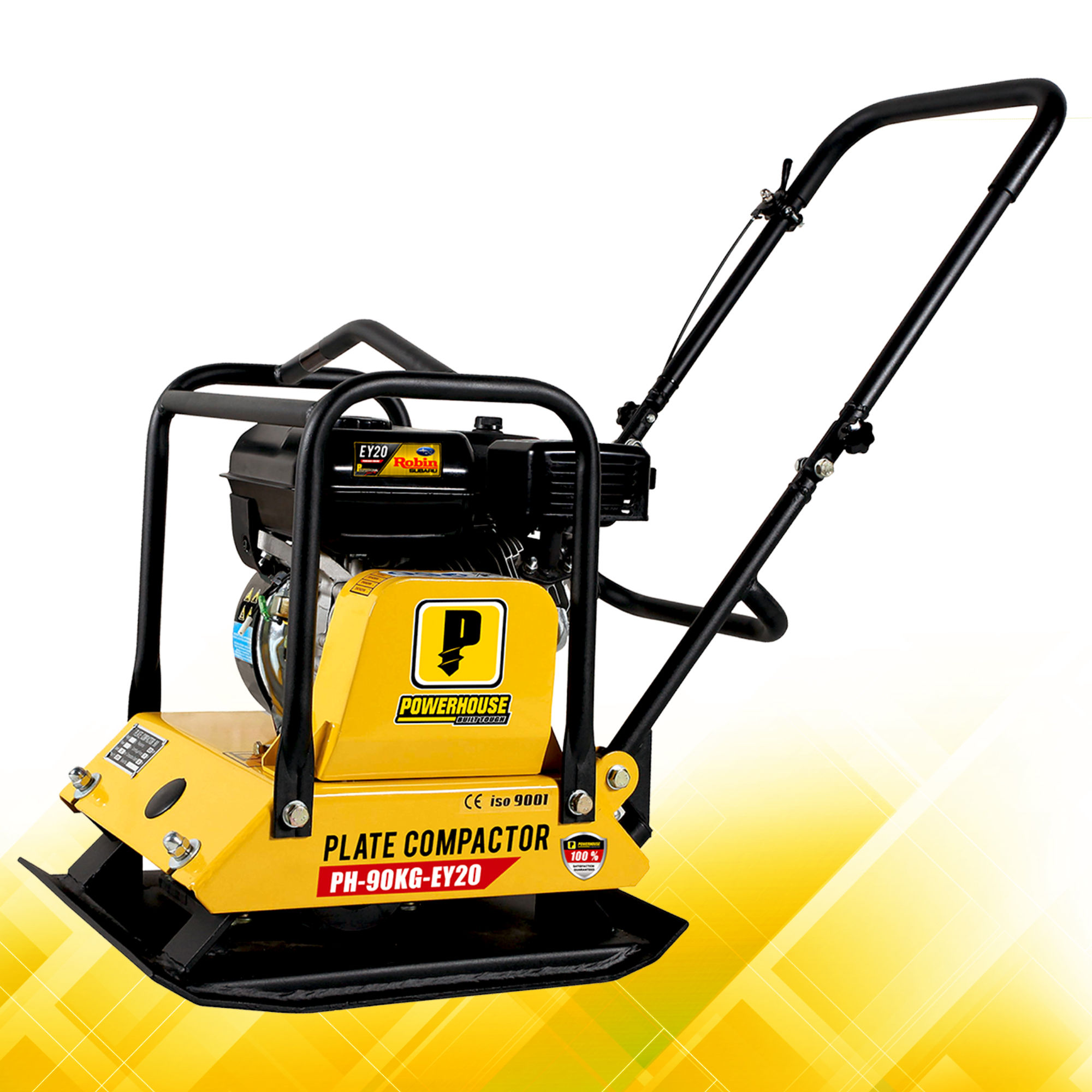 PowerHouse Plate Compactor 90 Kgs. w/Original Robin EY20 Gasoline 5 HP (PH-90KG)