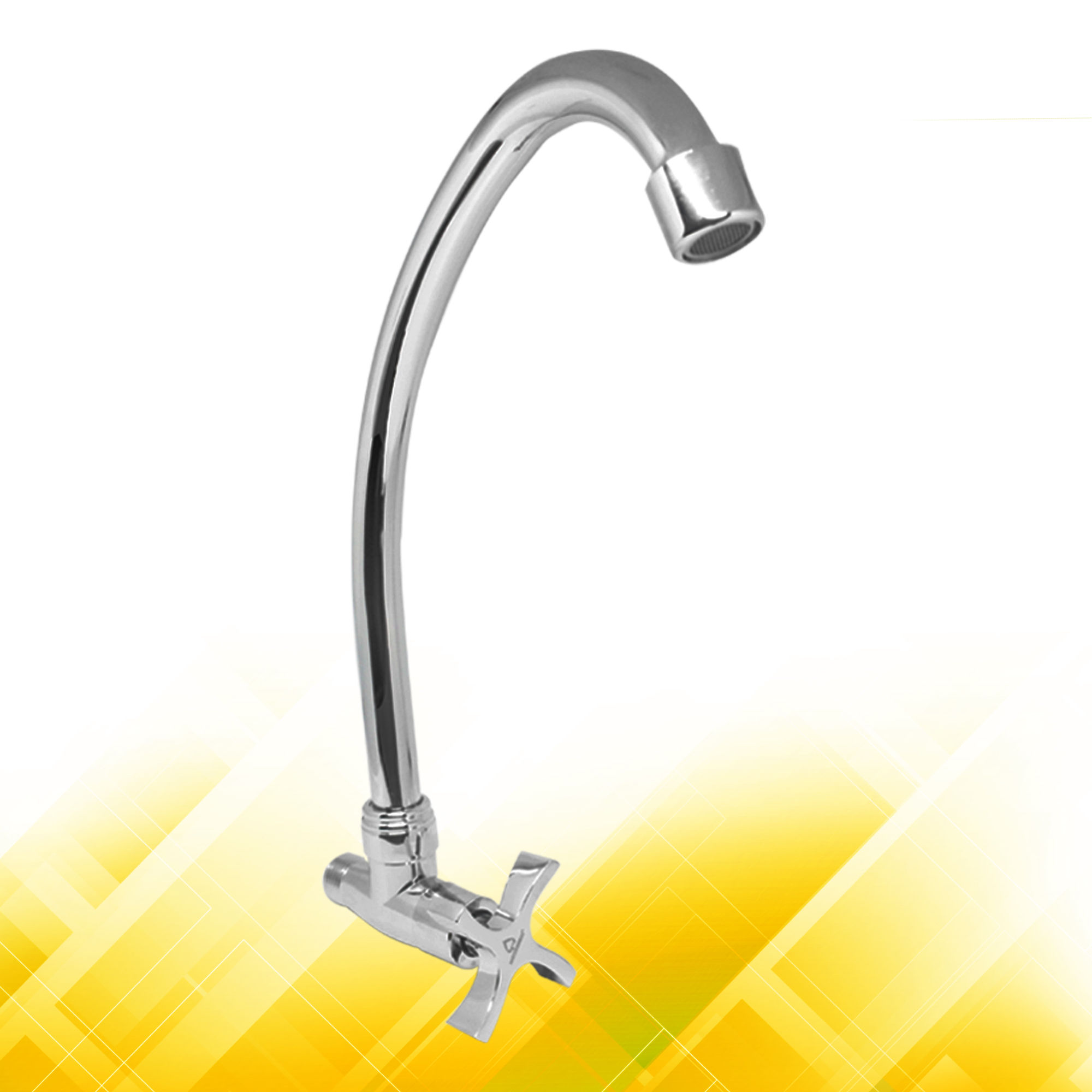 WaterHouse Wall Mounted Gooseneck Faucet Cross Handle 16" WH52012