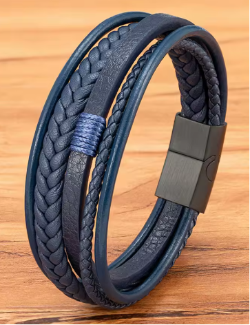 Miniatura: Pulseira Masculina de Couro Trançado