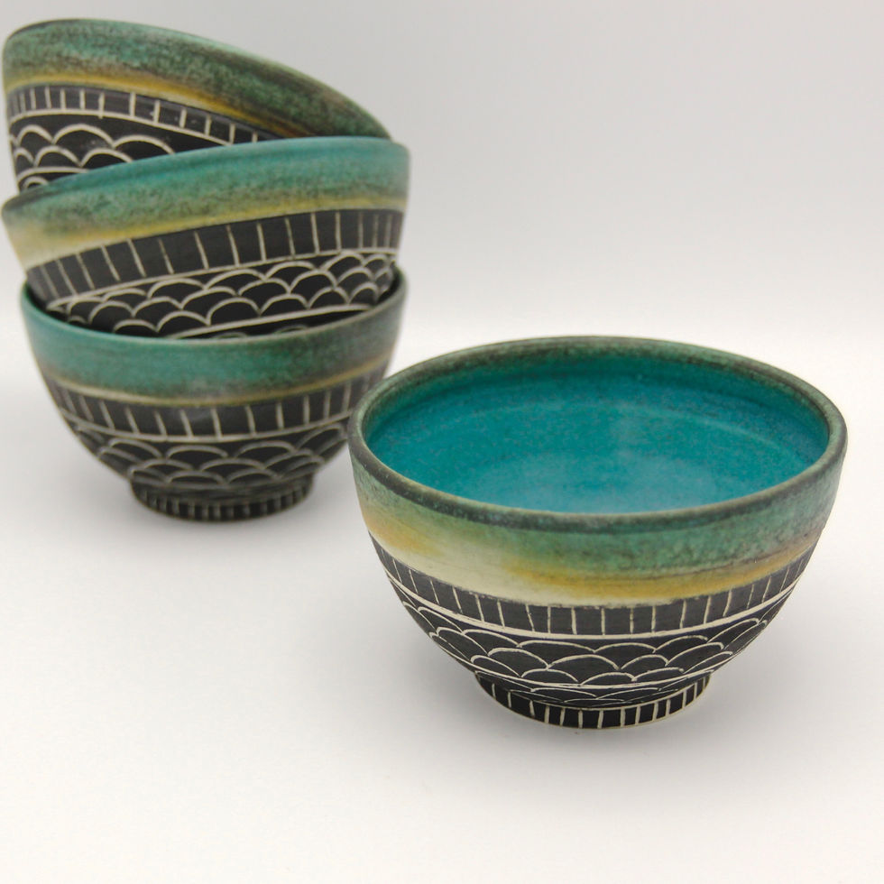 Thumbnail: Doodle Ice Cream Bowl in Turquoise