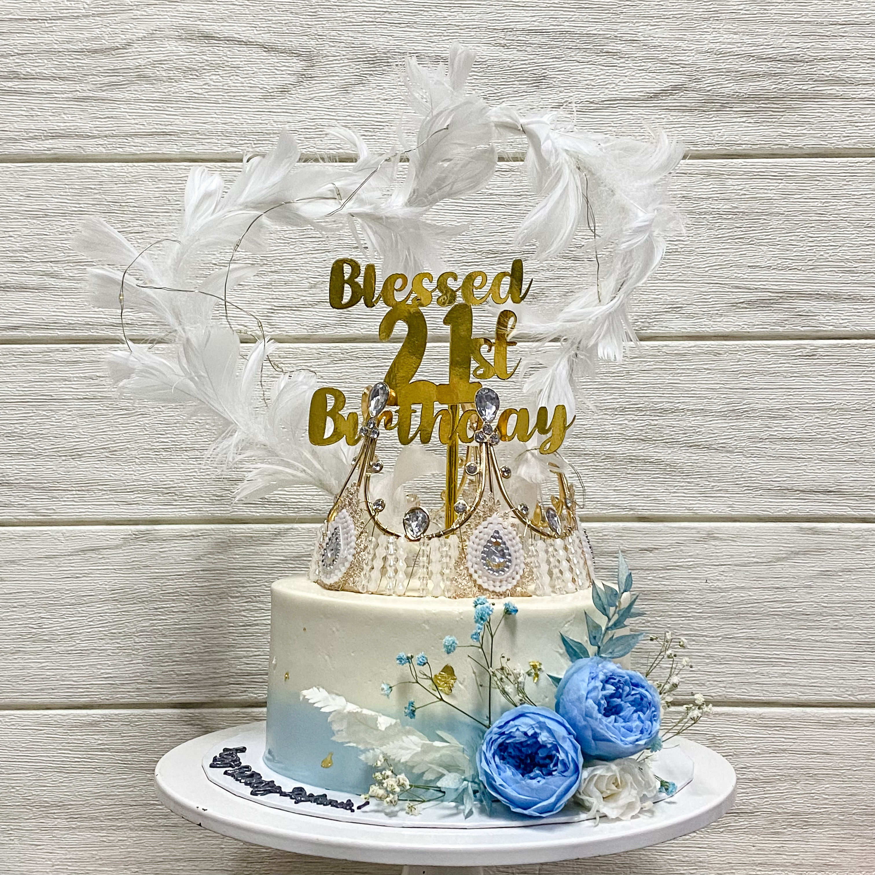 Blue Ethereal Crown Cake