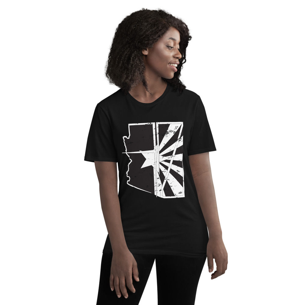 Ladies Short-Sleeve AZ State Flag T-Shirt (Distressed)