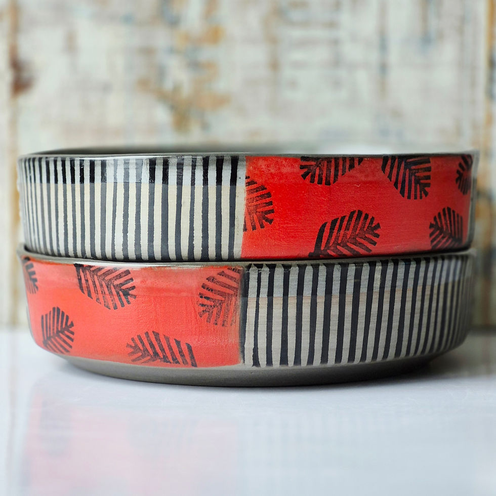 Low Rider #1 B&W Stripes with Red Feather Window