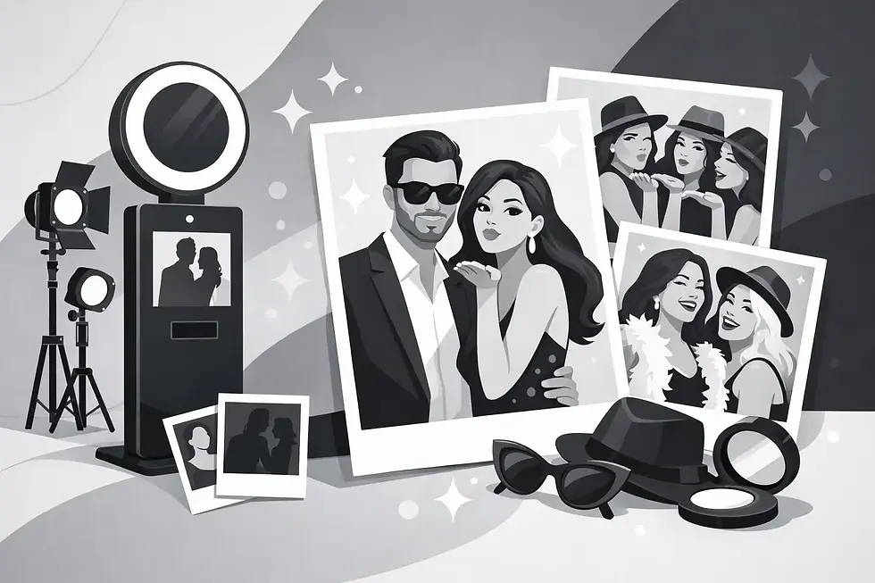Why a Black and White Glam Booth Wins