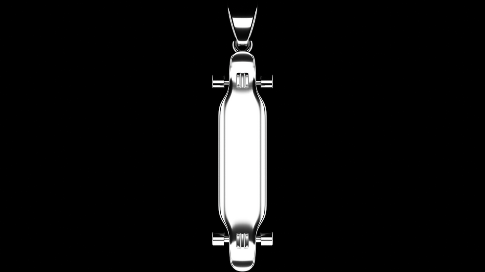 Silber Kettenanhänger, Longboard, Vorderansicht