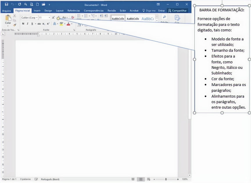 Tela inicial do Word