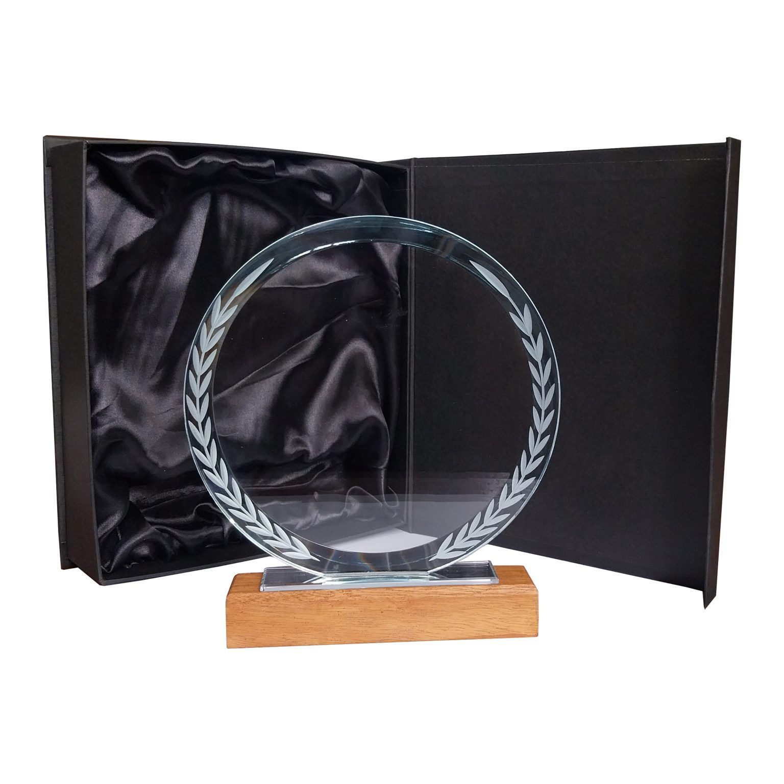 Galvano Royal Circle Cristal con Base de Madera