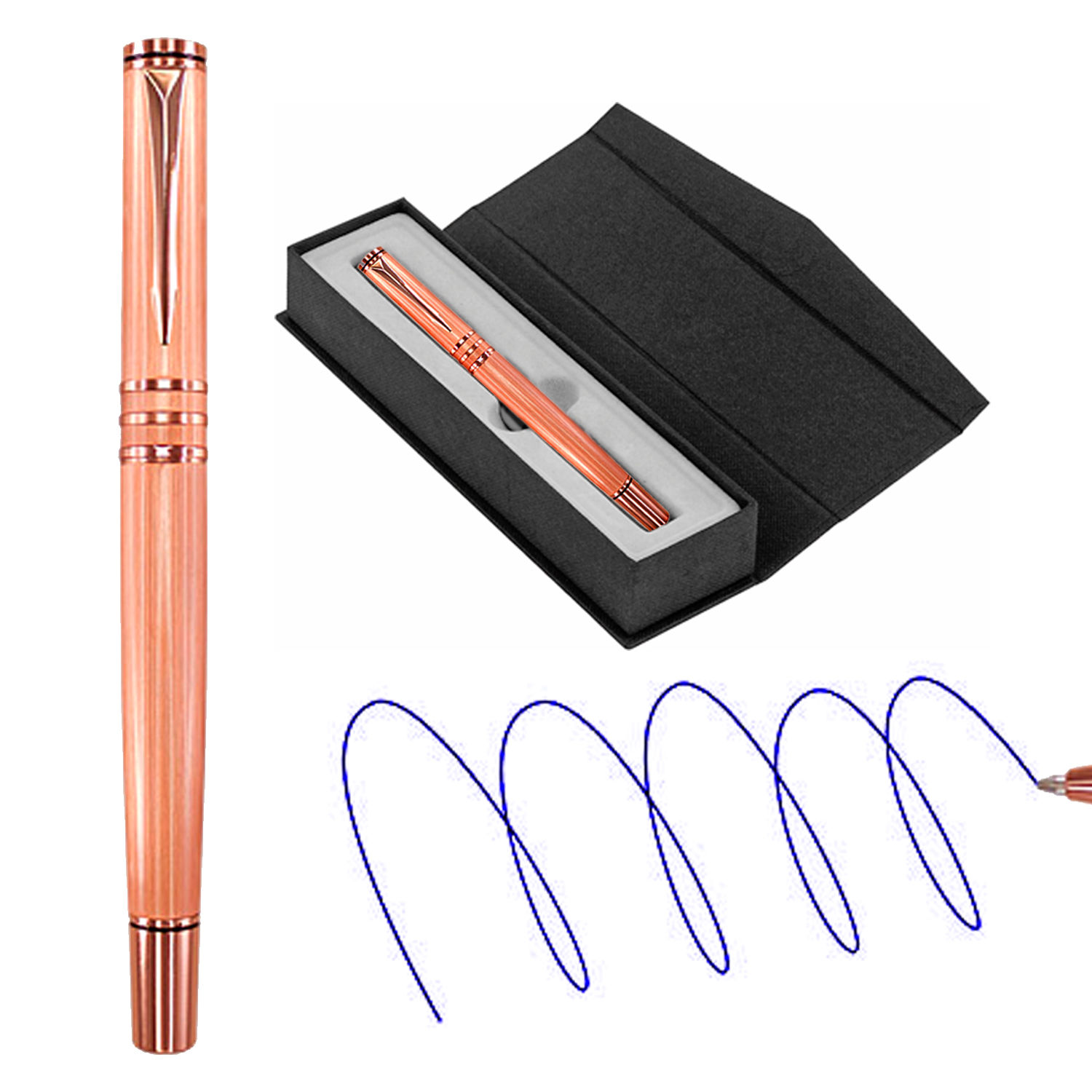 IBLML30B - Bolígrafo Metálico Encobrizado Negro con estuche (Valor neto)