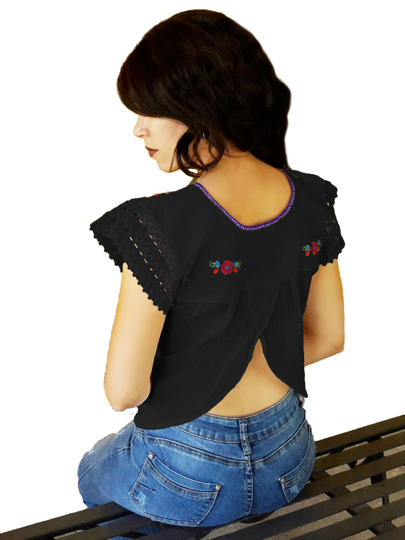 Blusa Tehuacán Espalda Media Luna