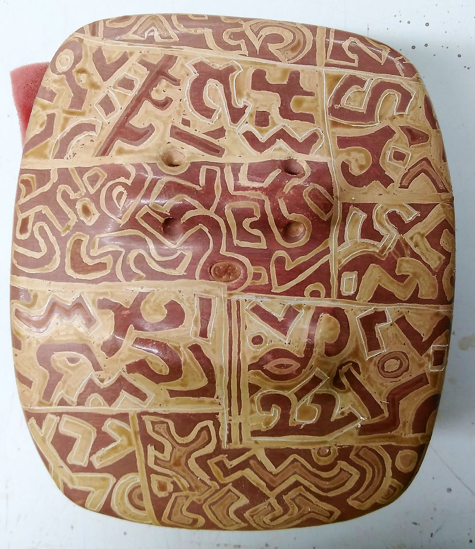 incised lines before filling with last layer of terra sig
