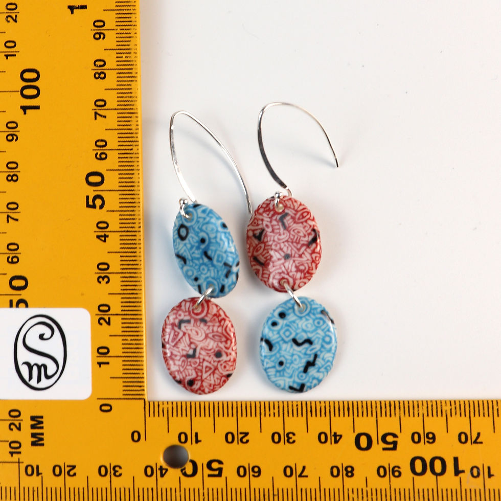 Thumbnail: Oval-shaped two tiered Earrings