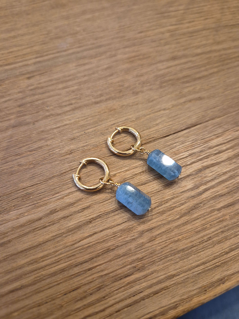 Creolen mit Aquamarin 