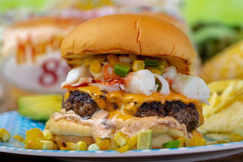 Sweet and Spicy Surf and Turf Burger