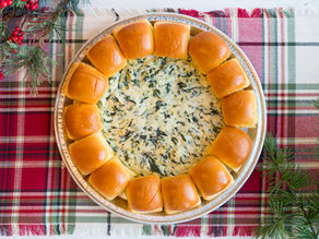 Three Cheese Spinach Dip Wreath