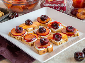 Plum and Cherry Bruschetta