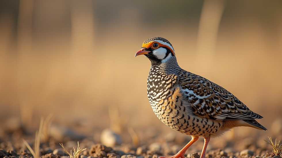 Close-up view of a healthy quail in a clean pen